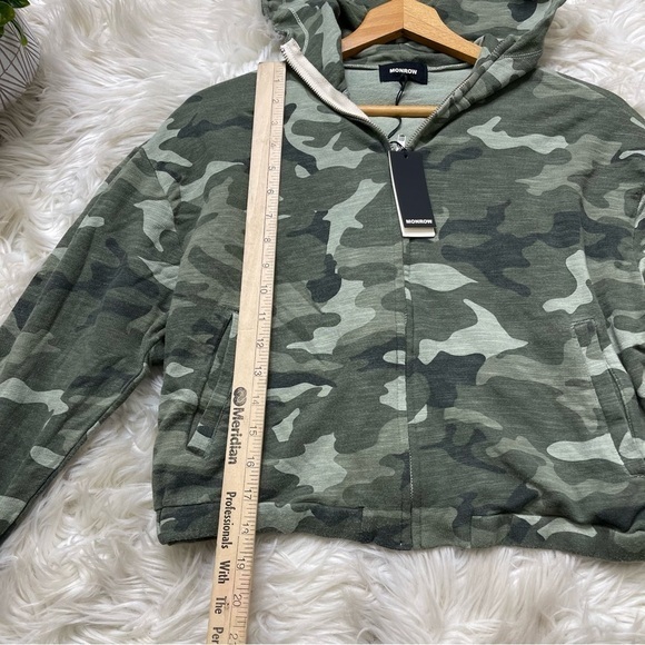 Monrow Revolve‎ Green Camo Olive Green Hoodie - Picture 3 of 8
